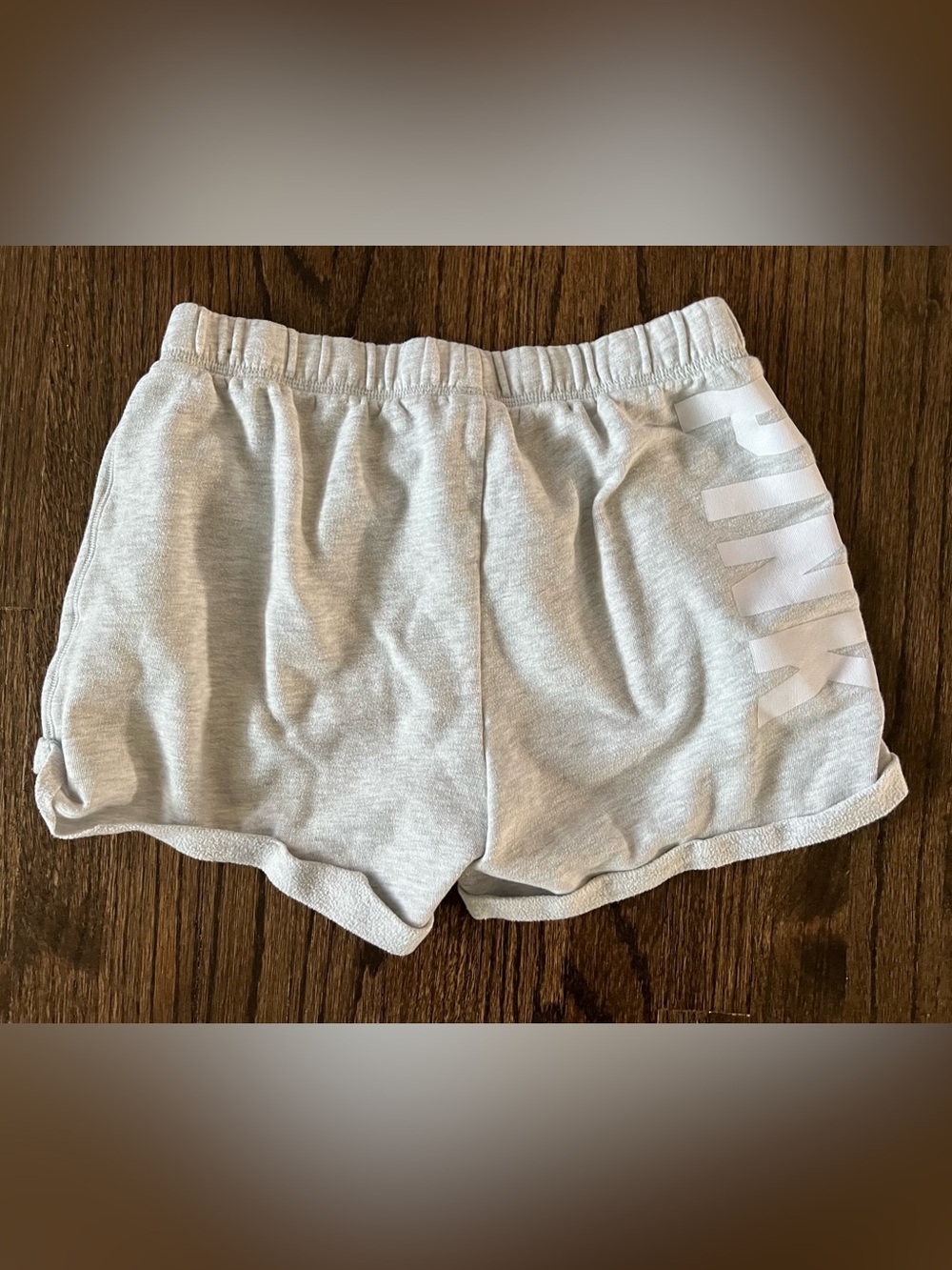 PINK Victoria's Secret Heather Light Gray Drawstring Athletic Shorts - Picture 2 of 5